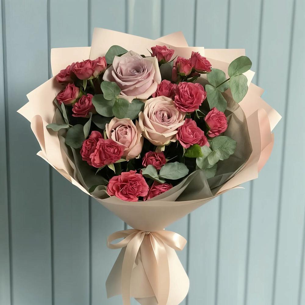 Букет цветов из: Гвоздики и Розы в Татариново