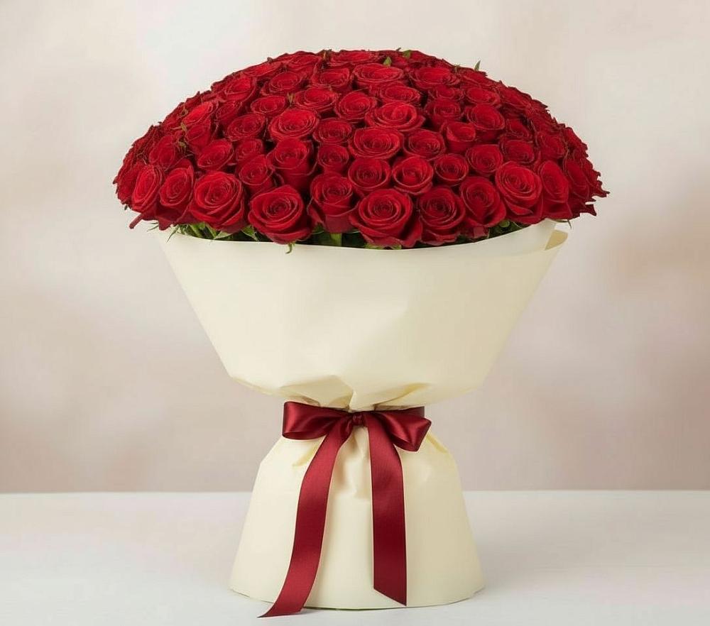 Букет 101 Красная роза Милано в Татариново