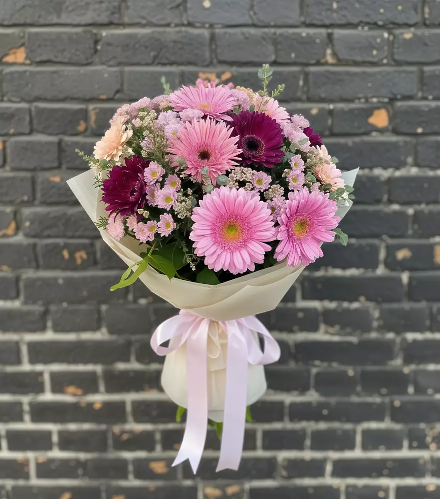 Букет цветов из: Герберы и Хризантемы в Татариново