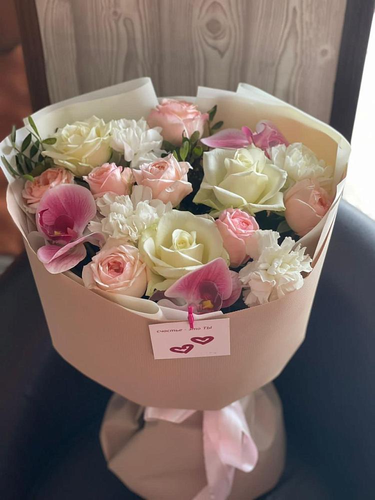 Букет цветов из: Орхидеи, Розы и Гвоздики в Татариново