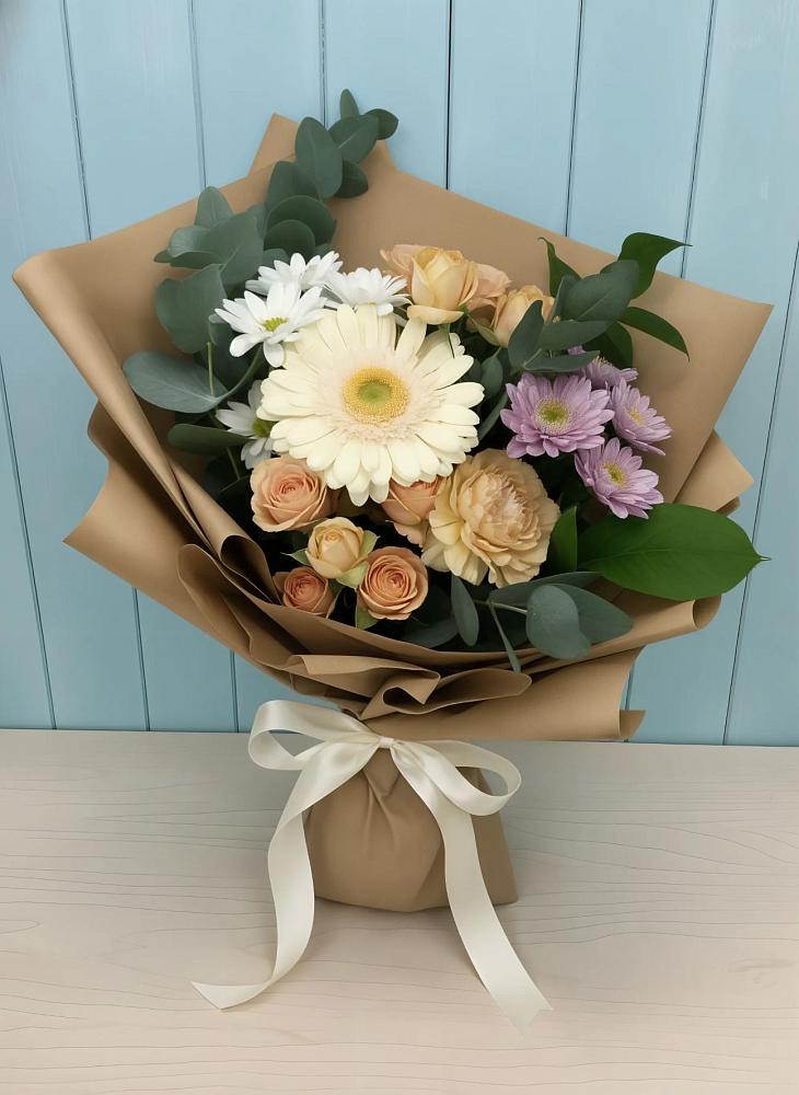 Букет цветов из: Герберы и Хризантемы в Татариново