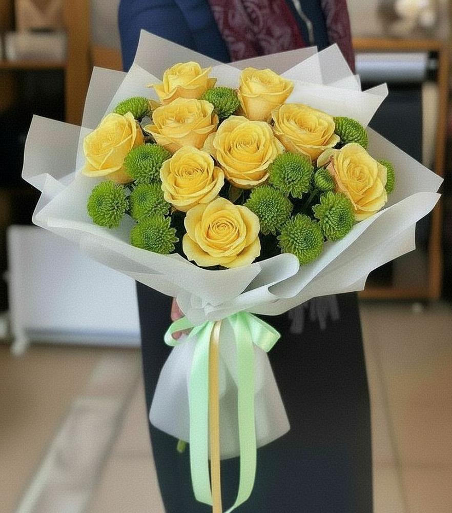 Букет цветов из: Хризантемы и Розы в Татариново