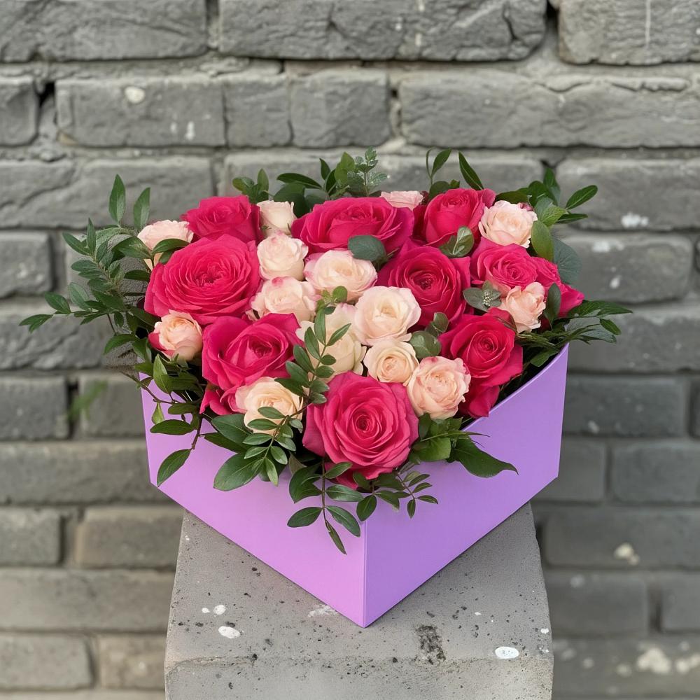 Цветочная композиция из Розы в коробке в Татариново