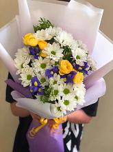 Букет цветов из:  Ирисы, Хризантемы и Розы #REPLACE_PRED# Татариново