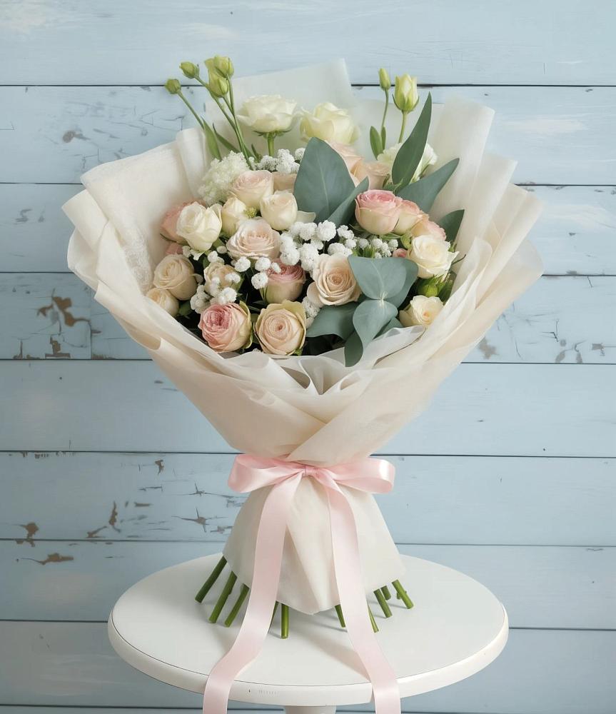 Букет цветов из: Розы и Лизиантусы в Татариново