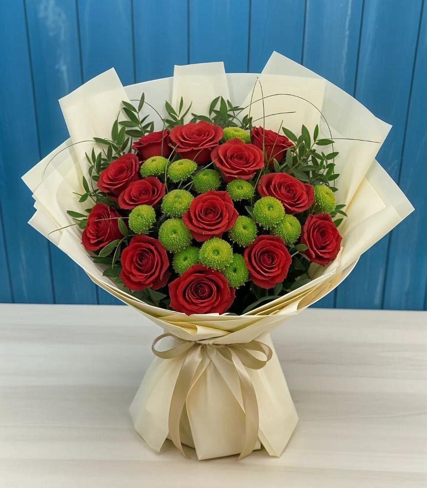 Букет цветов из: Розы и Хризантемы в Татариново