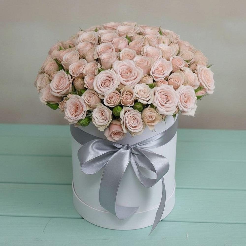 Цветочная композиция из Розы в шляпной коробке в Татариново